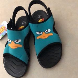 Sandals Phineas & Ferb boys new size 2M man made materials velcro closure